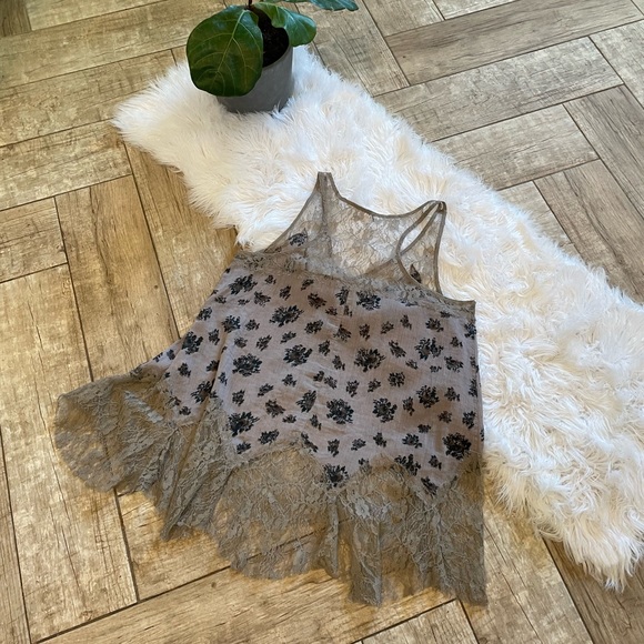 Free People Floral Lace Fringe Camisole/Tank Bell Trapeze Size XS - Picture 2 of 11